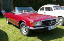 =MB SL, steht bei Blech & Barock im Juli 2018 auf dem Gelände von Schloß Fasanerie bei Eichenzell