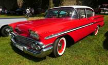 =Chevrolet Bel Air, Bj. 1958, 5.8l, 320 PS, ausgestellt bei Blech & Barock im Juli 2018 auf dem Gelände von Schloß Fasanerie bei Eichenzell