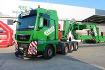 Spedition Kübler MAN TGX V8 Schwerlastzugmaschine am 20.10.18 beim Tag der offenen Tür in neuem Schwerlastzentrum im Mannheimer Hafen 