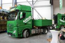 Spedition Kübler Mercedes Benz Actros Sattelzugmaschine am 20.10.18 beim Tag der offenen Tür in neuem Schwerlastzentrum im Mannheimer Hafen 