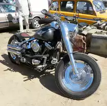 =Harley Davidson, steht am Baiersröder Hof im August 2018