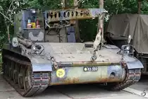 Ein gepanzertes Bergefahrzeug M578 Anfang Juni 2018 im Verteidigungs- und Garnisonsmuseum Aalborg.