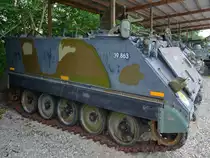 Ein gepanzerter Mannschaftstransportwagen M113A1 Anfang Juni 2018 im Verteidigungs- und Garnisonsmuseum Aalborg.
