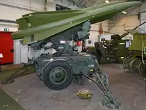 Das Mobile, allwetterfähige Flugabwehrraketensystem MIM-23 Hawk Anfang Juni 2018 im Verteidigungs- und Garnisonsmuseum Aalborg.