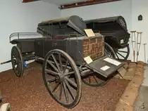 Ein Sanitätskutschwagen Anfang Juni 2018 im Verteidigungs- und Garnisonsmuseum Aalborg.