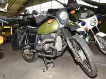 Eine BMW R65GS Anfang Juni 2018 im Verteidigungs- und Garnisonsmuseum Aalborg.