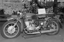 Ein Motorrad Dnepr MT 11 mit Beiwagen Anfang Juni 2018 im Verteidigungs- und Garnisonsmuseum Aalborg.