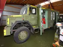 Ein Flugfeldlöschfahrzeug Magirus Tender Universal II Anfang Juni 2018 im Verteidigungs- und Garnisonsmuseum Aalborg.