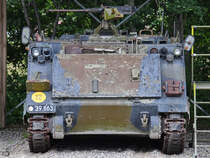 Ein gepanzerter Mannschaftstransportwagen M113A1 Anfang Juni 2018 im Verteidigungs- und Garnisonsmuseum Aalborg.