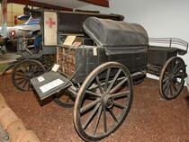 Ein Sanitätskutschwagen Anfang Juni 2018 im Verteidigungs- und Garnisonsmuseum Aalborg.