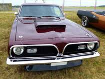 Plymouth Barracuda 340-S, der PKW der US-amerikanischen Autofirma Chrysler wurde gebaut von 1964-74, ausgestellt beim warbird&oldtimer day Bremgarten 2017