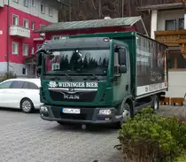 =MAN der Brauerei WIENINGER steht im Dezember 2018 zur Entladung in Berchtesgaden