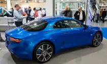 2018er Renault Alpine A110, ausgestellt auf der  Auto Zürich , November 2018.