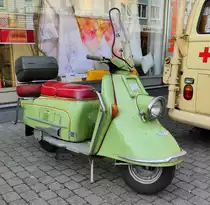 =Heinkel Tourist, ausgestellt beim Sockenmarkt in Lauterbach, 09-2018