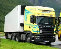 =Volvo FH-Sattelzug der Spedition SAUE, gesehen in Norwegen im August 2017