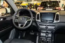 SsangYong Musso Pick Up (Interieur). Foto: Auto Zürich, November, 2018