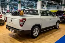 Rückansicht: SsangYong Musso Pick Up. Foto: Auto Zürich, November, 2018
