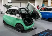 Microlino. Ein Elektroauto in BMW Isetta-look. Foto: Auto Z�rich, November 2018.