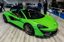 McLaren 570 S Cabriolet, fotografiert auf der Auto Zürich, November 2018.