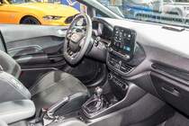 Interieur des 2018-er Ford Fiesta ST. Sitzprobe auf der Auto Zürich, November 2018.