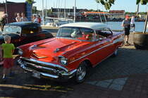 Chevrolet Bel Air Coupe 1957 In Oskarshamn / Schweden am 16.07.2014. Bel Air, 8-cyl, 1957, Produktionsort Kansas City Montana. 