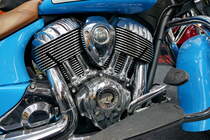 Typischer Indian 2-Zylinder-Motor. Foto: Berliner Motorrad Tage, BMT, 08.02.2019