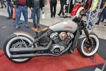 Indian Motorrad. Ausgerüstet mit einer Miller Sound System Auspuffanlage. Foto: Berliner Motorrad Tage, BMT, 08.02.2019