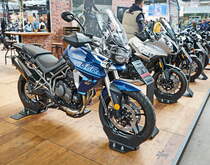 Triumph Tiger 800 XRT. 800ccm; 95PS bei 9500U/min. Foto: Berliner Motorrad Tage, BMT, 08.02.2019