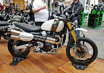 Triumph Scrambler 1200 XE. 1200ccm; 90PS bei 7400U/min. Foto: Berliner Motorrad Tage, BMT, 08.02.2019 