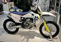 Husqvarna TC 250 (Motocross). 1-Zylinder; 2-Takt Motor mit 249,9ccm. Foto: Berliner Motorrad Tage, BMT, 08.02.2019