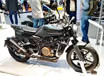 Husqvarna Svartpilen 701 (Street). 1-Zylinder; 4-Takt Motor mit 692,7ccm und 75PS bei 8500U/min. Foto: Berliner Motorrad Tage, BMT, 08.02.2019