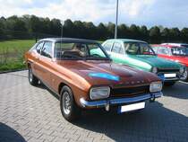Ford Capri 1 2000GT der Modelljahre 1972/1973 auf einer Oldtimerveranstaltung in Rotenburg/Niedersachsen im September 2014.