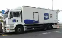 =MAN TGA als Kühlfahrzeug steht im Januar 2019 in Playa de las Americas zur Entladung