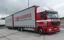 =Iveco Hängerzug von ESSERS rastet im Oktober 2018 an der A 7