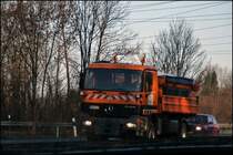 Zwischen Schwerte-Ergste und Hagen ist der Actros 1831 unterwges. (25.01.2009)
