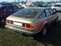Heckansicht eines Rover SD1 3500, gebaut von 1976 bis 1986. Besucherparkplatz der Zentralhallen Hamm am 23.02.2019.