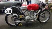 =Gilera 500, Bj. 1939, steht bei den Retro Classics in Stuttgart, 03-2019