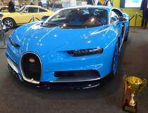 =Bugatti Chiron, gesehen bei den Retro Classics in Stuttgart, 03-2019