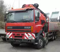 =DAF 85 CF mit Ladekran steht im März 2019 in Fulda