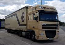 =DAF XF von  BRAUN SPEDITION  steht im Mai 2019 an der A 7