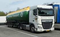 =DAF XF-Tankzug von  BOERMAN-Transport  rastet im April 2019 an der A3
