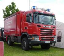 =Scania G 410 als GW-L vom Katastrophenschutz Main-Taunus-Kreis, ausgestellt bei der RETTmobil 2019 in Fulda