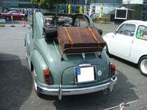 Heckansicht eines Fiat 500 C Topolino. Kleinwagentreffen an Mo´s Bikertreff in Krefeld am 20.06.2019.