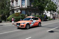 Flughafenfeuerwehr Frankfurt Audi Q3 KdoW am 02.06.19 bei der großen Parade zum Jubiläum 150 Kreisfeuerwehrverband Frankfurt