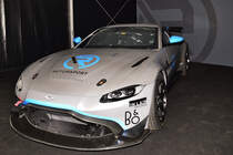 Aston Martin Vantage, Schaustück im Fahrerlager des DTM Rennen in Zolder am 18.Mai 2019