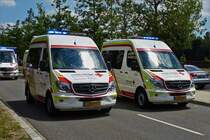 2 Mercedes Benz Sprinter des luxemburgischen Roten Kreuzes nahmen an der Fahrzeugparade zum Nationalfeiertag in Luxemburg teil. 23.06.2019
