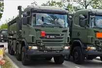 LKW Scania Wechsellader der luxemburgischen Armee nahm an der Fahrzeugparade zum Nationalfeiertag in der Stadt Luxemburg teil. 23.06.2019
