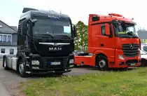 Mercdes Actros 1851 und eine MAN Sattelzugmaschine in Nordhausen am 05.05.2019