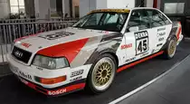 =Audi V8 quattro DTM, Bj. 1991, 3562 ccm, 462 PS, gesehen im Audi-Museum Ingolstadt im April 2019. 12 Fahrzeuge dieses Typs wurden gefertigt, hier der Wagen von Frank Biela.