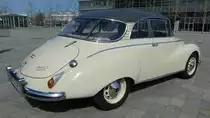 =DKW 1000 S steht auf dem Vorplatz des Audi-Museum Ingolstadt im April 2019.